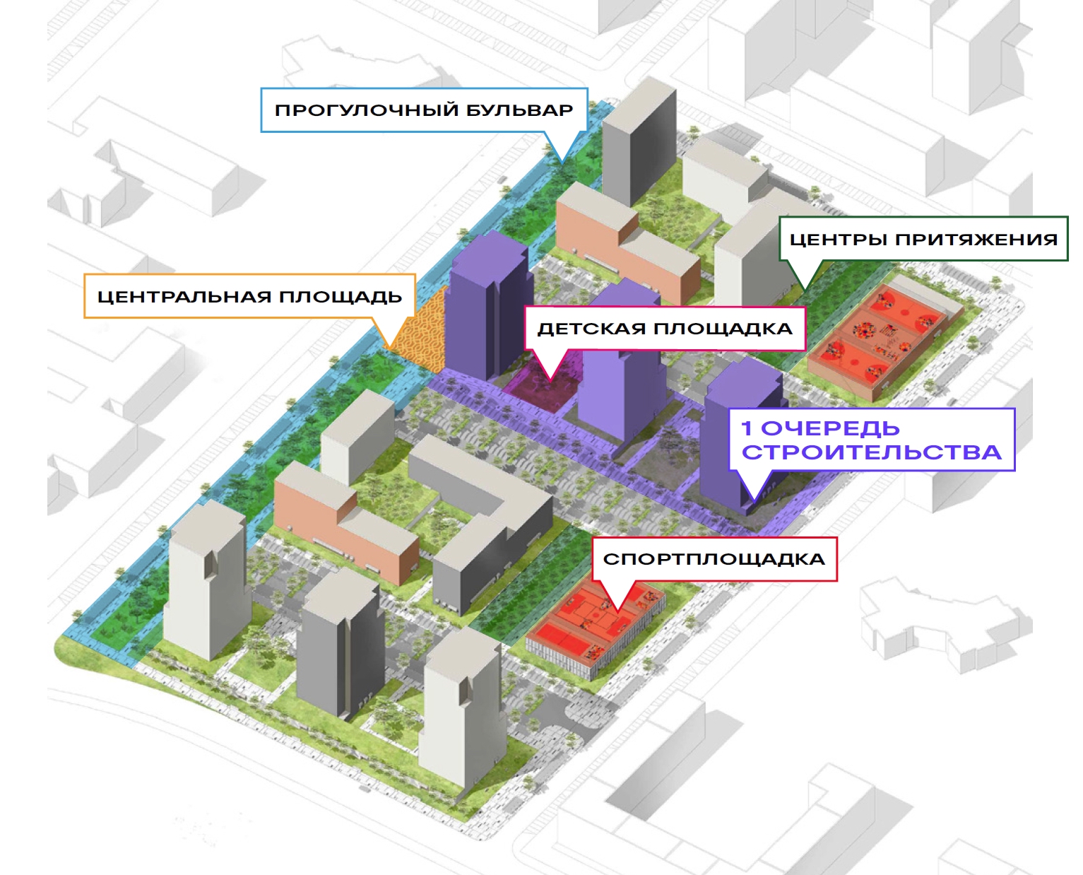 План-схема ЖК Оличие в районе Комарово Парк, г. Тюмень. (Тюменская слобода)